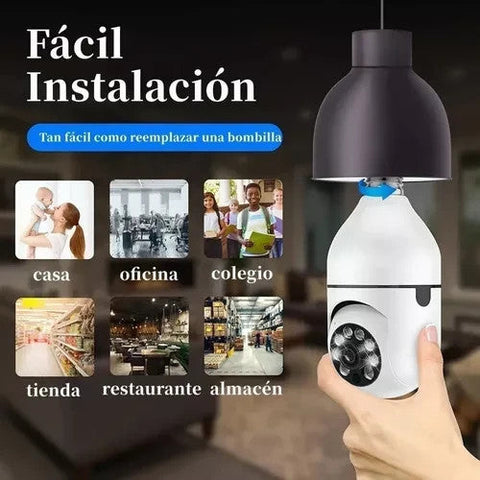 ¡Explora la Seguridad Total con la Cámara de Bombillo 360°! Pantera Tienda